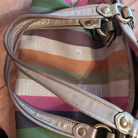 Coach Poppy Legacy Stripe Large Rocker Crossbody - Picture 7 of 13